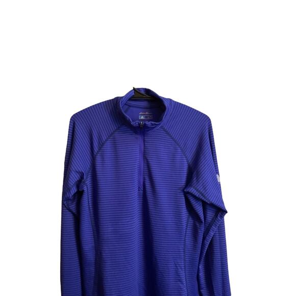 Eddie Bauer Pullover First Ascent Womens Petite L 1/4 Zip Fleece Blue - Picture 6 of 11